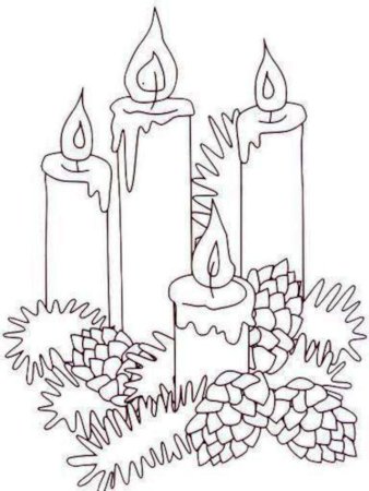 Рождественские свечи раскраска