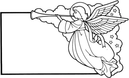 Рождественский ангел раскраска