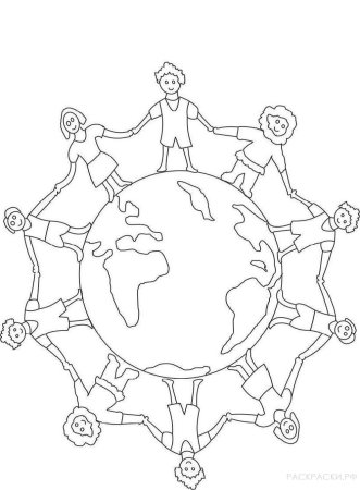 Раскраска Дружба народов для детей