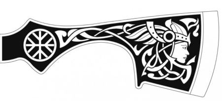 Кельтский узор на топор для травления