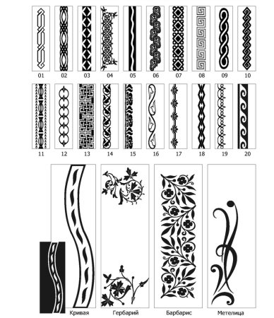 Узоры для травления на ножах