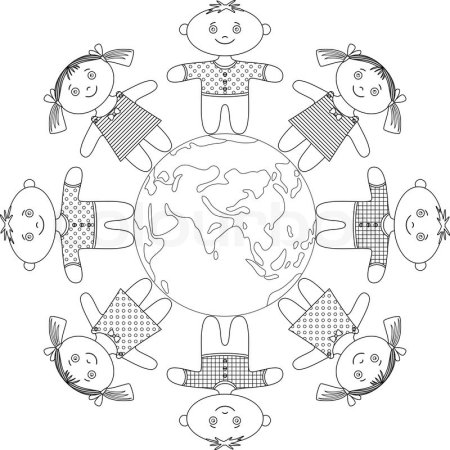 Хоровод дружбы раскраска