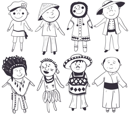 Раскраска Дружба народов для детей