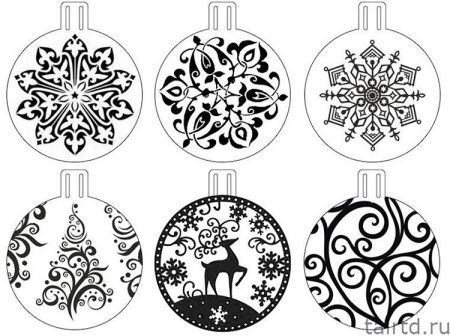 Новогодние шары раскраска