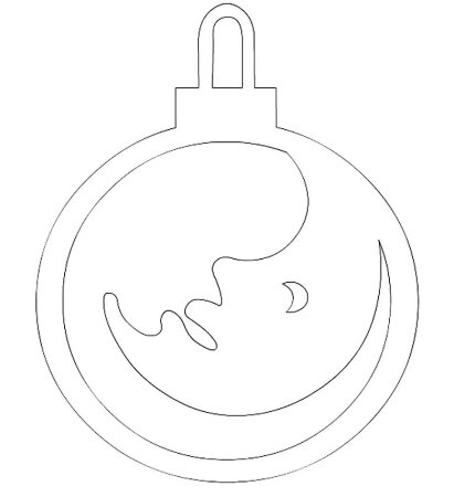Раскраска новогодний шарик для детей