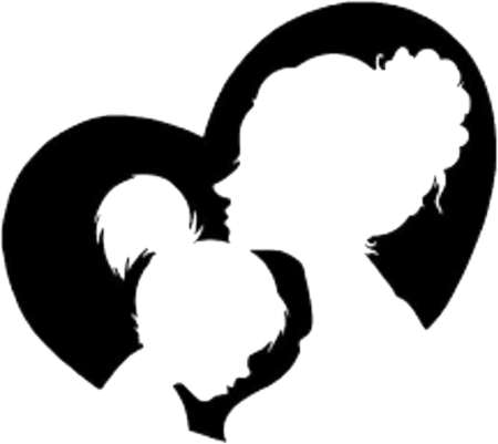 Мама и дочка силуэт