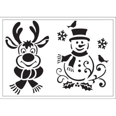 Новогодние трафареты Снеговик
