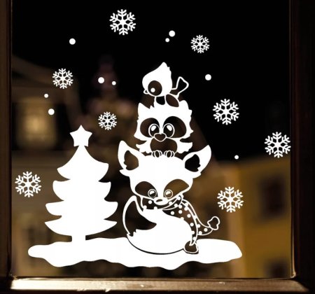 Аппликация на окно новый год