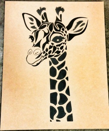 Жираф трафарет