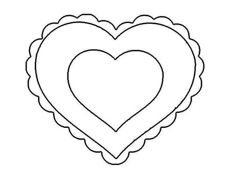 Сердце трафарет для вырезания