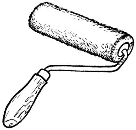 Малярный валик нарисованный