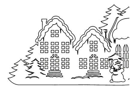 Новогодние украшения на окна домики