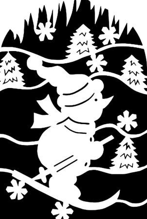 Зимние трафареты на окна