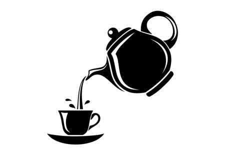 Векторный чайник с чашками