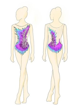 Силуэт купальника для художественной гимнастики