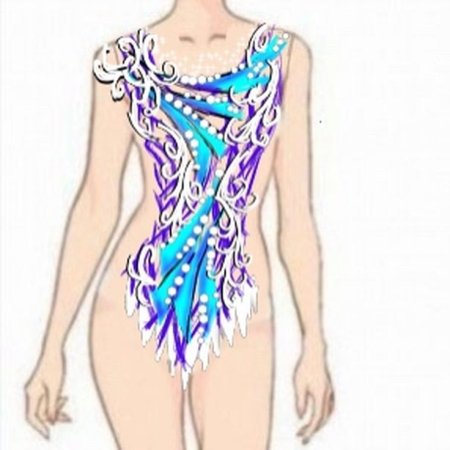 Разрисовка купальника для художественной гимнастики