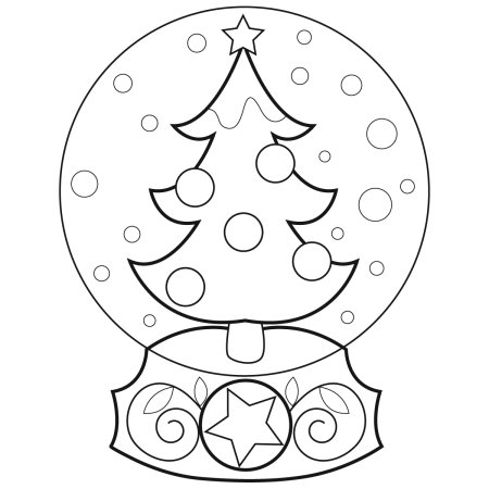 Трафарет новогоднего шара для детей