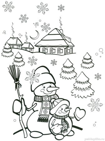 Зимние раскраски для детей