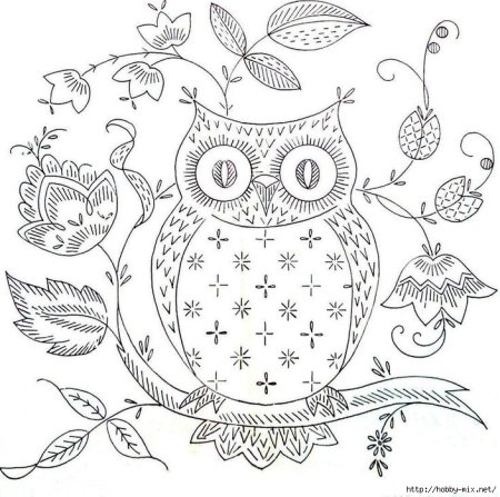 Сова трафарет для детей