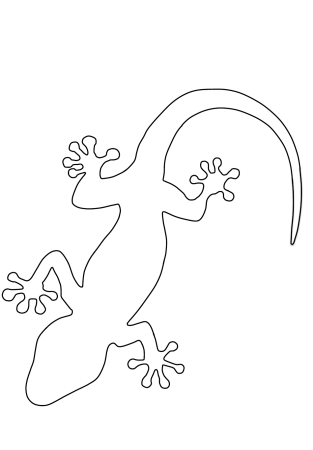 Трафарет ящерицы для вырезания