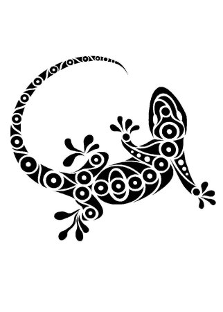 Ящерка трафарет