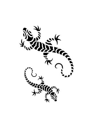 Трафарет ящерицы для стен