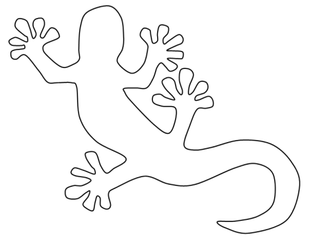 Ящерка трафарет