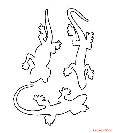 Трафарет ящерицы для вырезания