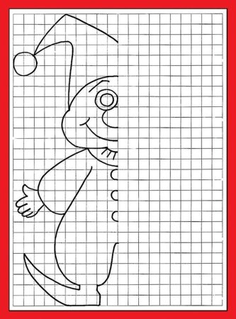 Дорисовать вторую половину рисунка по клеточкам