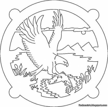 Трафарет орла для резьбы по дереву