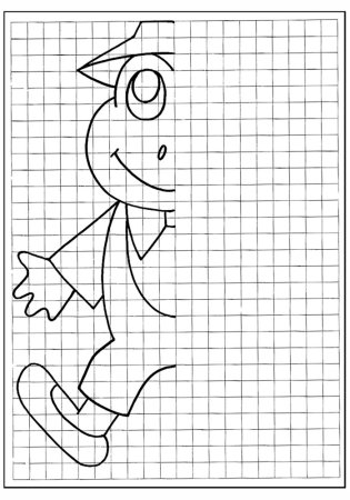 Дорисуй по клеточкам для детей