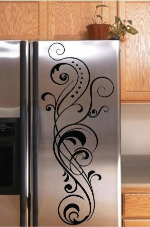 Наклейка на стекло кухонного шкафа