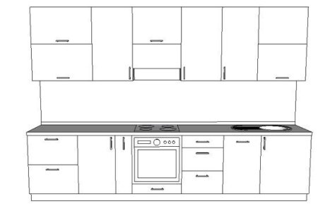 Нарисовать кухонный гарнитур