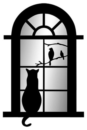 Силуэт домов на окна