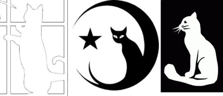 Трафареты котов на окна