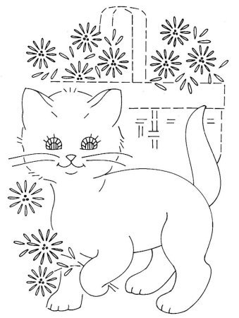 Рисунок кота для аппликации