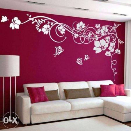 Узоры на стене краской