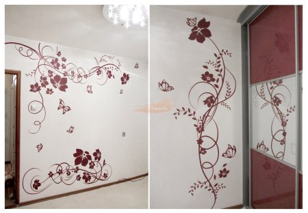 Роспись стен растительный орнамент