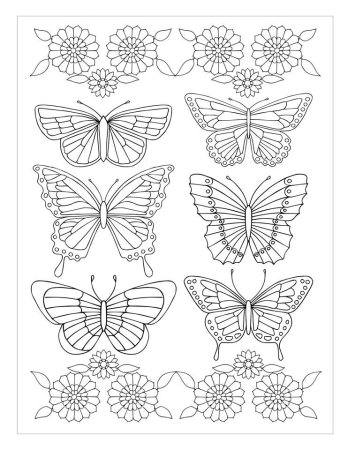 Трафарет бабочки для вышивания