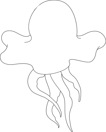 Медуза контур для детей