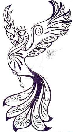 Сказочная птица силуэт