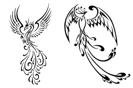 Тату узоры птица