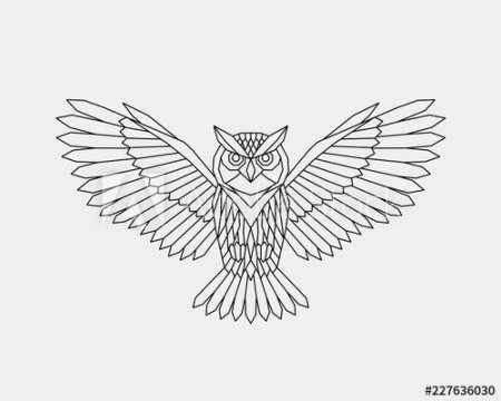 Крылья Совы трафарет