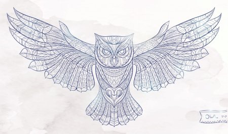 Крылья Совы трафарет