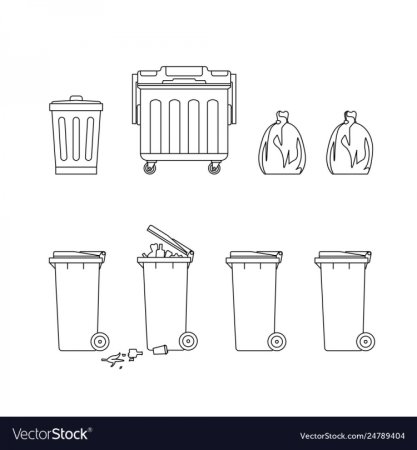 Раскраска контейнер для мусора