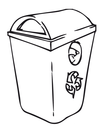 Контейнер для мусора трафарет