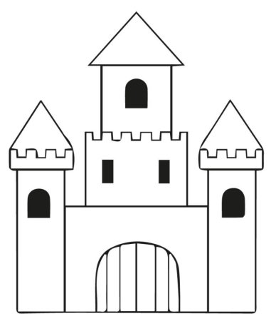 Трафарет замка для рисования