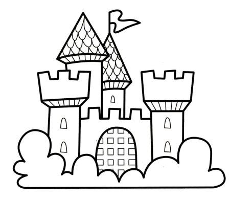 Замок раскраска для детей 4-5 лет