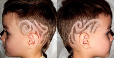 Стрижка для мальчика с рисунком сзади