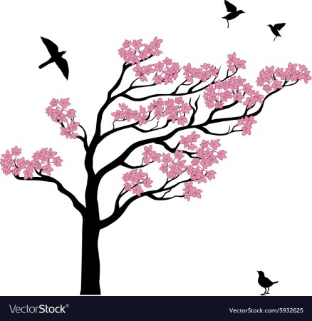 Сакура дерево вектор